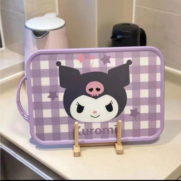 Kuromi Large Purple Plaid Cutting Board - Picture 1 of 4
